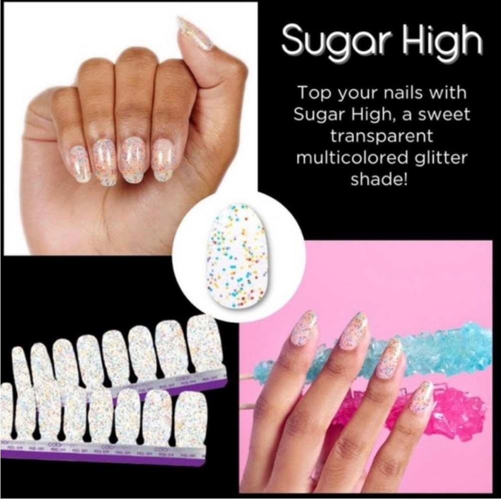Color Street Pink Glitter Press-On Nails